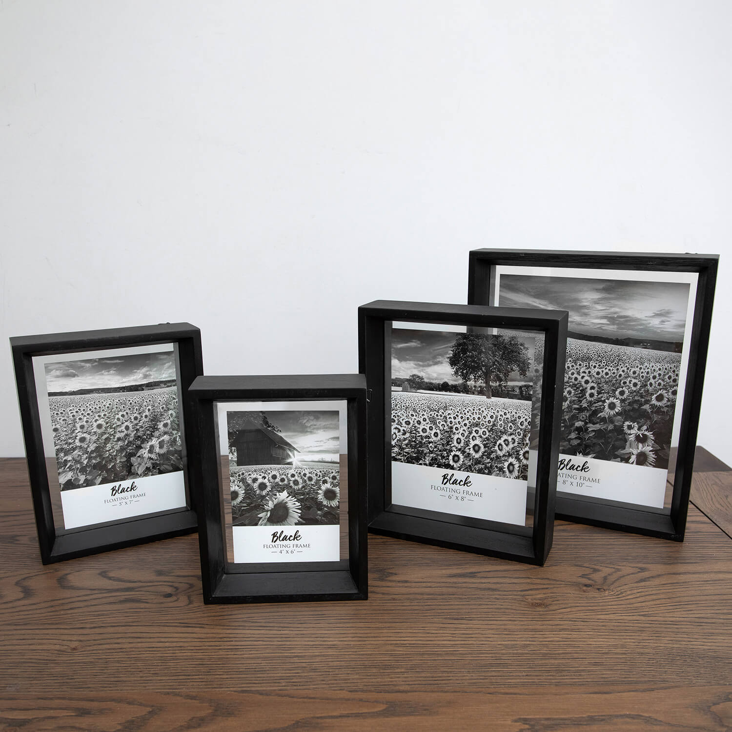 Black 6 X 4 Photo Frame Floating Matt Frame 4" x 6" - Black - Home Store + More